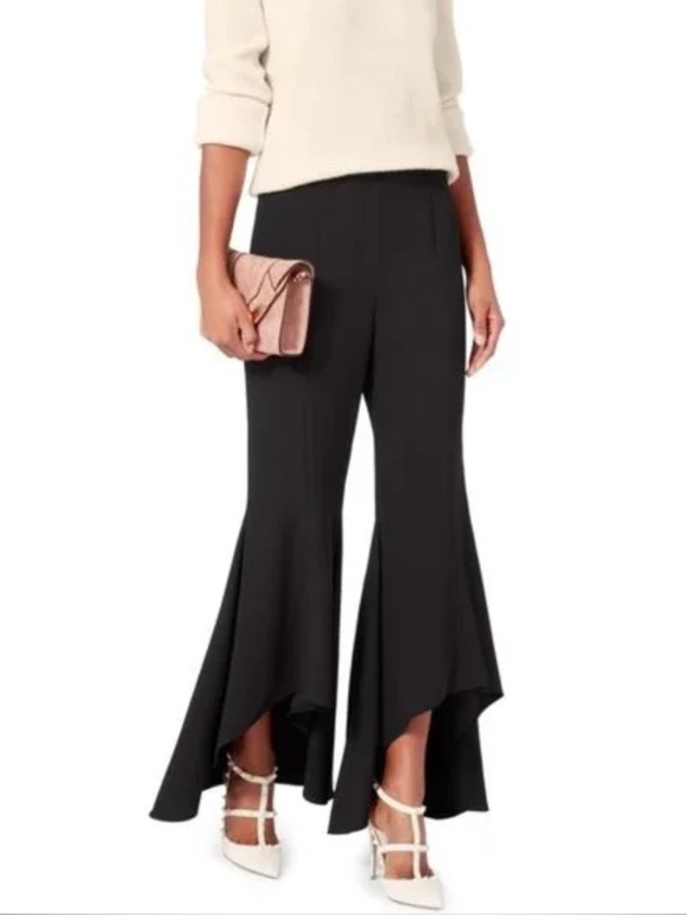 Intermix Zena Ruffle Bell Pants in Black